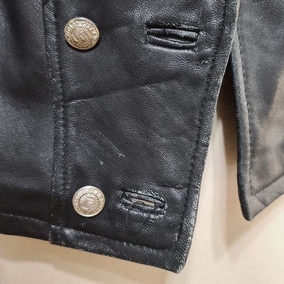 *SOLD* Pelle Club Vintage 1980s Black Genuine Leather Biker Jacket Womens S - Picture 8 of 10